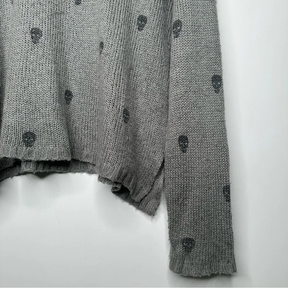 Wooden Ships Paola Buendia Grey Mini Skull Print Sweater Size S/M - Image 5