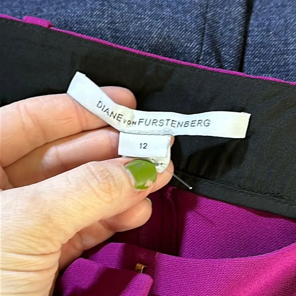 Diane Von Furstenberg‎ Womens Pants 12 Jacques Cady Crepe Fuchsia Career Bright - Image 3