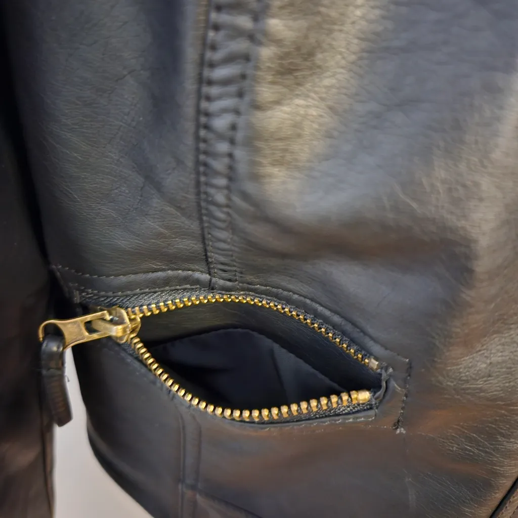 DB Studio Vegan Leather Moto Jacket Floral Just Married Embroidered Bride XL Black - Image 9