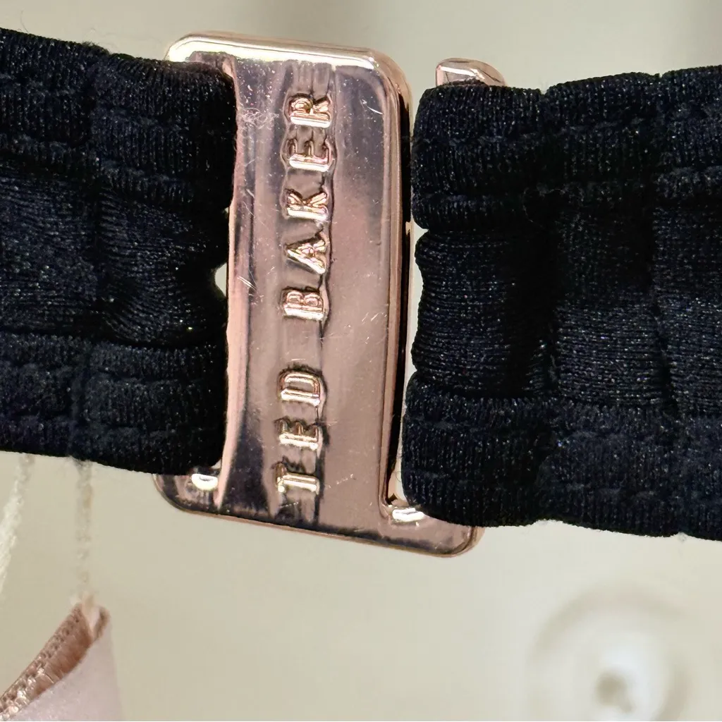 Ted Baker Kerona Scallop Mesh Bikini Top Halter Black Size 34 DD/E Beachy Chic - Image 7