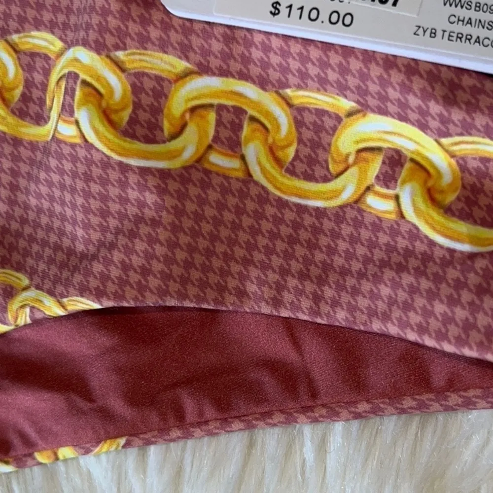 WeWoreWhat Emily Terracotta Chains Belted High Waist Bikini Bottom - Image 6