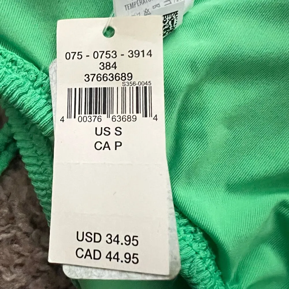 Aerie Crinkle V Scoop Bikini Top Small Women’s Green 3914 NWT - Image 4