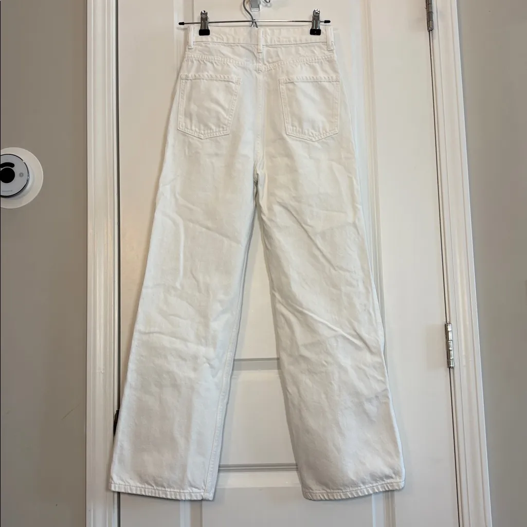 Sandro Wide Leg Jeans high rise white size 34 US 0 - Image 4
