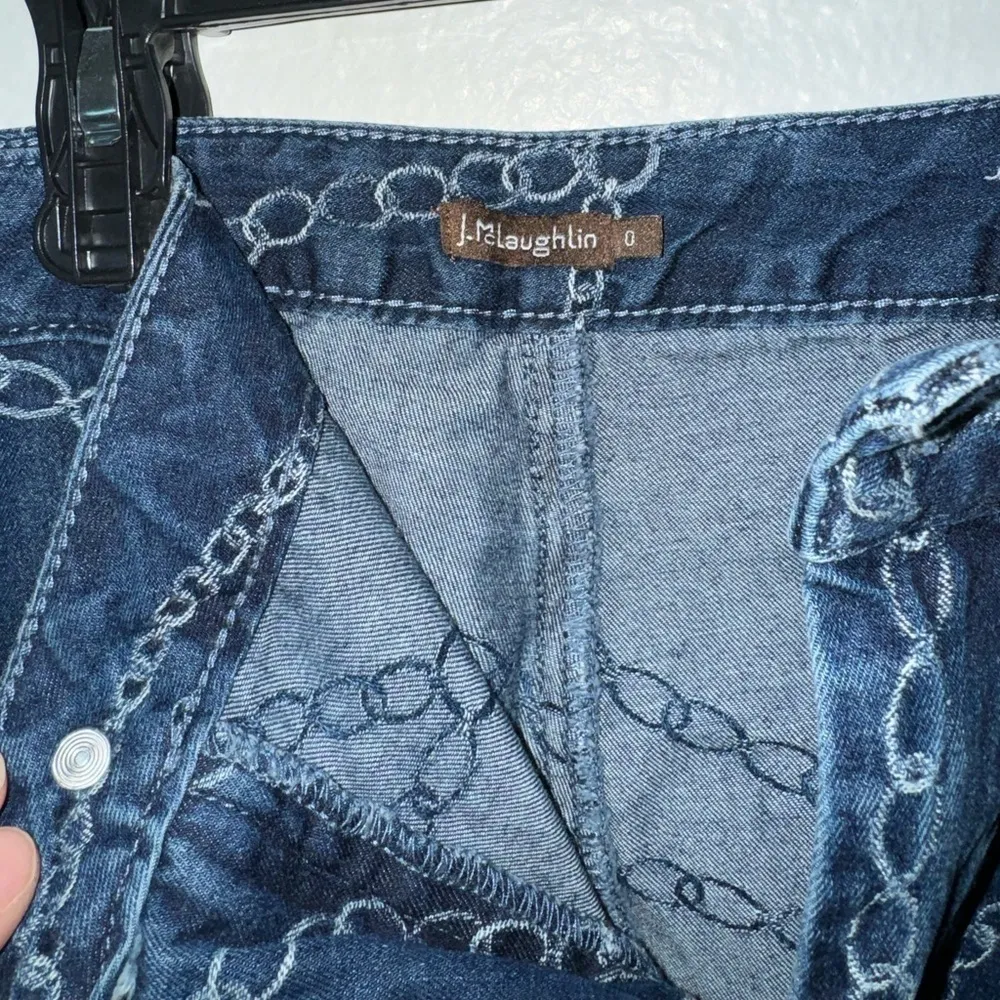 J. McLaughlin -Size 0 -Women’s Chain Wide Leg Denim Jeans High Rise Blue - Image 7