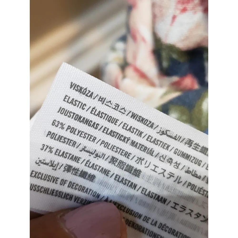 Abercrombie & Fitch Corset Mini Dress Women M Multi Floral Off Shoulder Back Zip - Image 7