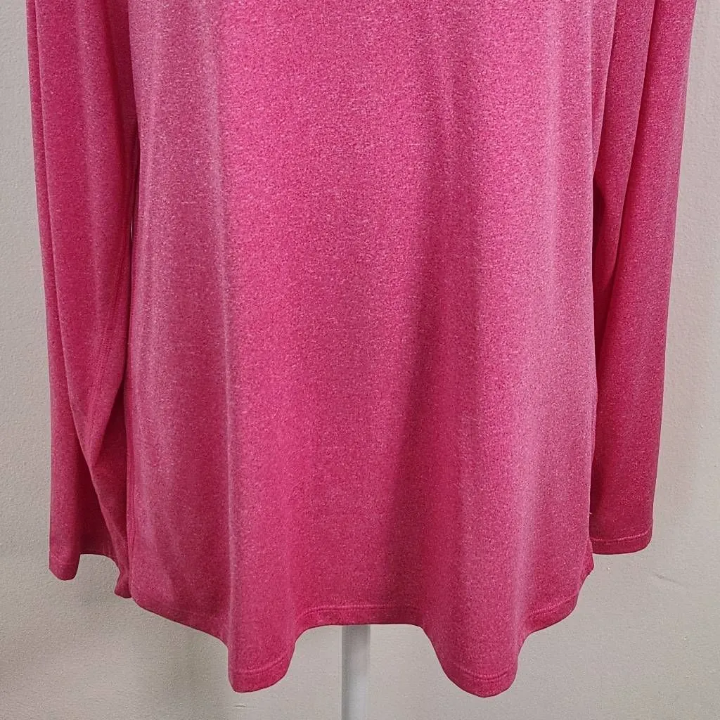 Hanes Sport Pink Long Sleeve Athletic Tee Size XL Hot Pink Performance Shirt - Image 3