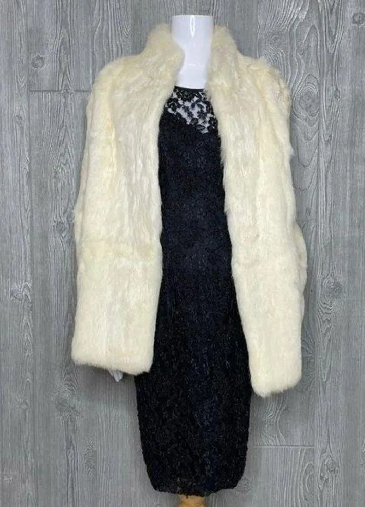 Vintage Bryant park french white rabbit fur coat / jacket small - Image 2