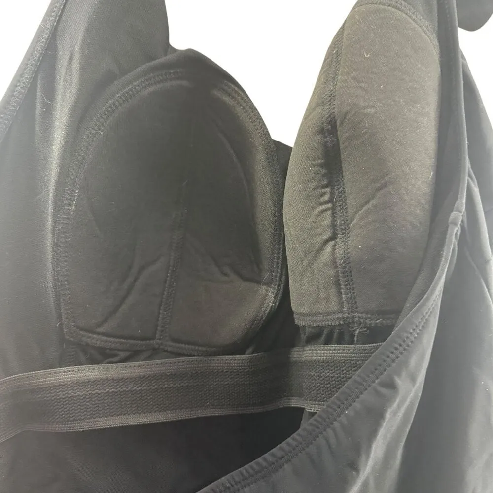 Always for Me Black Swim Dress Halter Ruffle Neck Slimming Womens 20W - Image 2