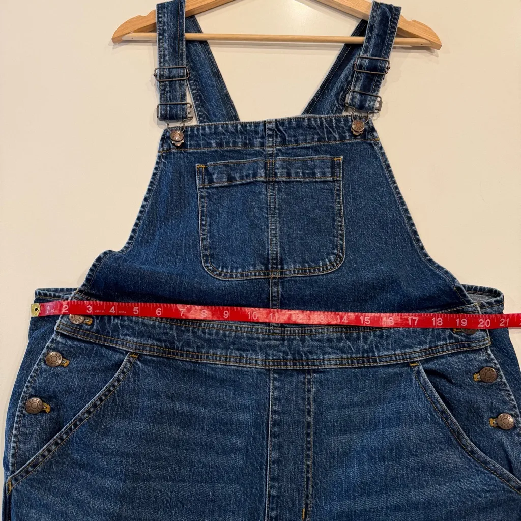 J. Crew Dark Wash Denim Straight Leg Overalls Size XL - Image 6