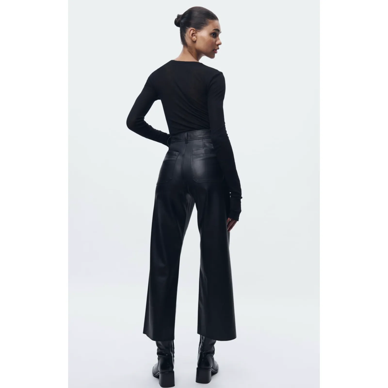 Zara The Marine Straight Leg Faux Leather Trousers - Image 2