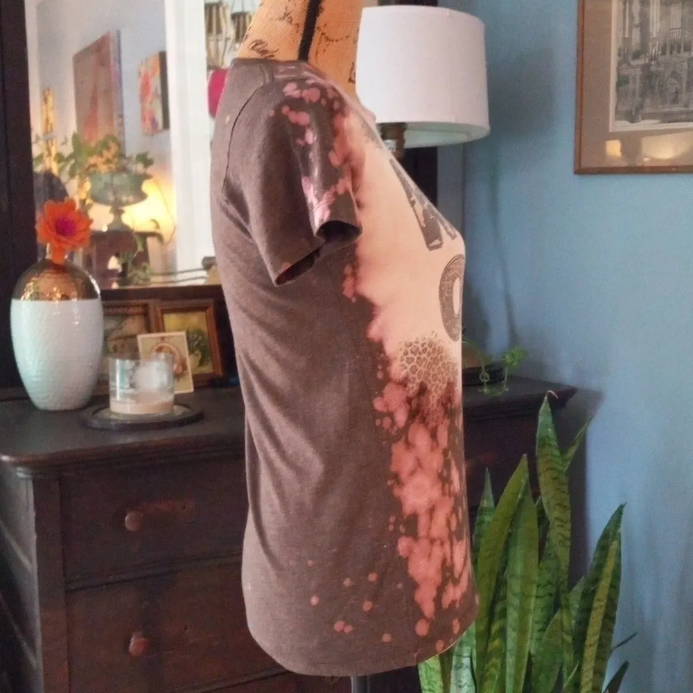 "Wasted on You" Heather Brown Distressed Graphic Tie Dye Tee - Image 4