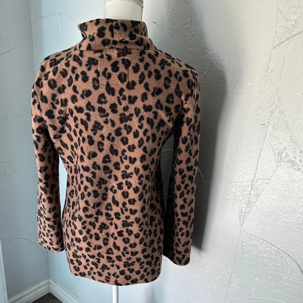 Elegant Leopard Print Cowl Neck Blouse - Image 7