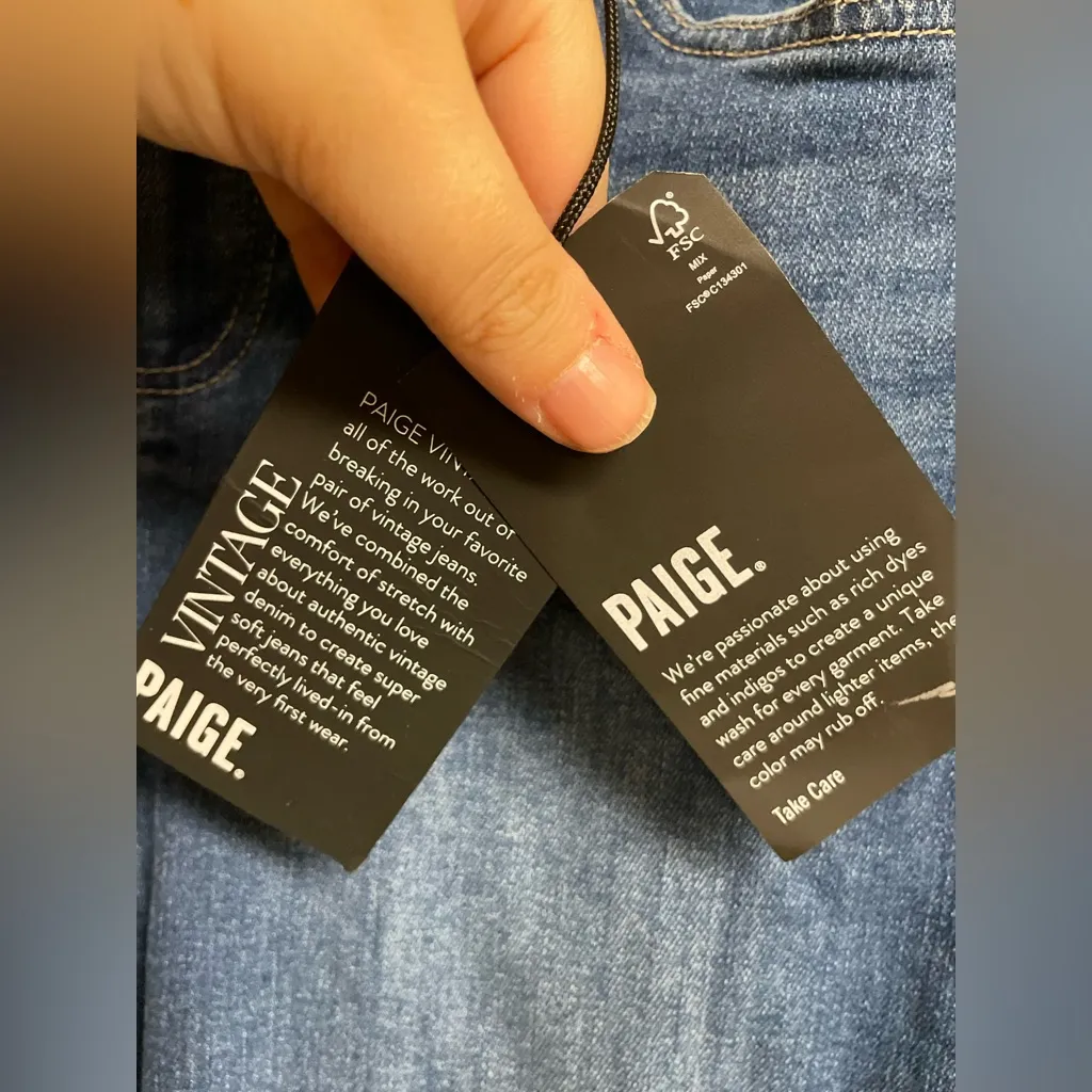 Paige - Verdugo Crop Stretch Jeans - Blue - NWT - Size 28 | Dark Wash - Image 10