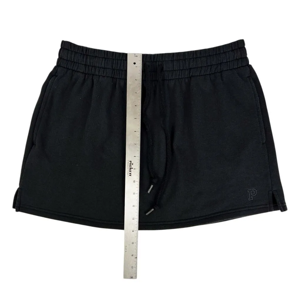 Victoria’s Secret PINK Solid‎ Black Thick Cotton Mini Skirt Size Medium - Image 3