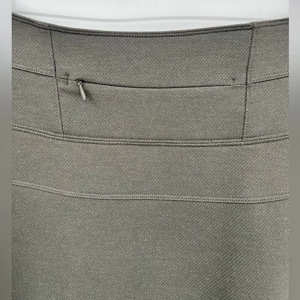 🆕 NWOT Athleta Ponte Twill Skirt Fit & Flare Stretch Zip Green Gray Grey Taup 8 - Image 11