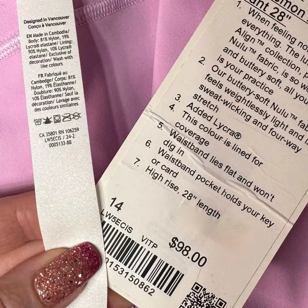 Lululemon Align High Rise Pant Legging 28” VitaPink Pink Size 14 NWT - Image 8