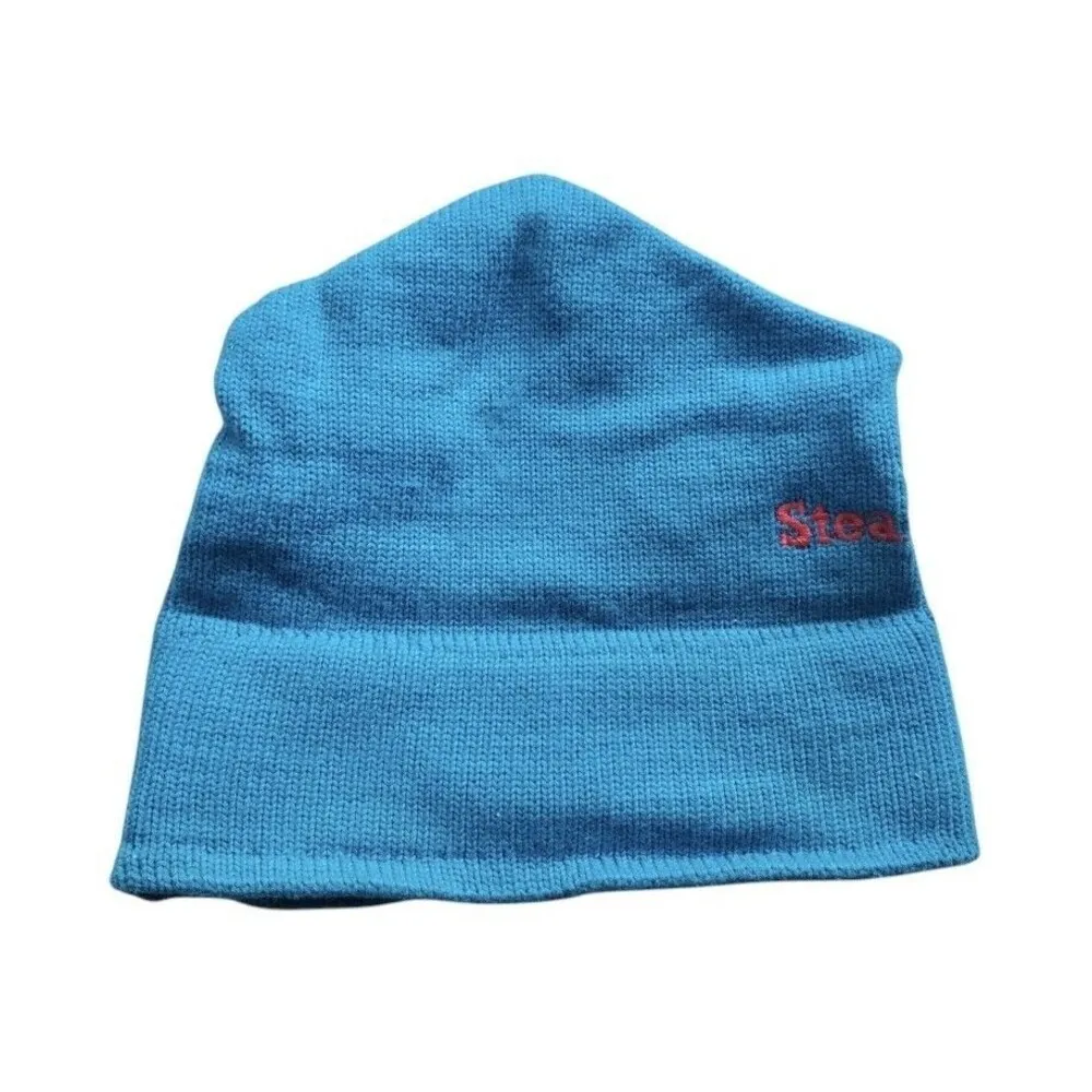 Vintage 1990's Steamboat Ski Resort Hat Cap Nylon Beanie Toque Teal Embroidered Blue - Image 2