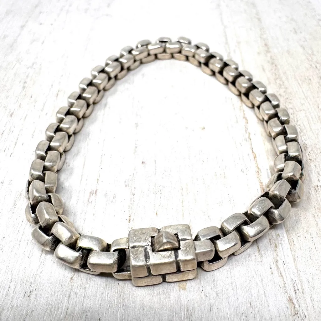 JAMES AVERY Sterling silver retired rustic box chain bracelet - Image 7