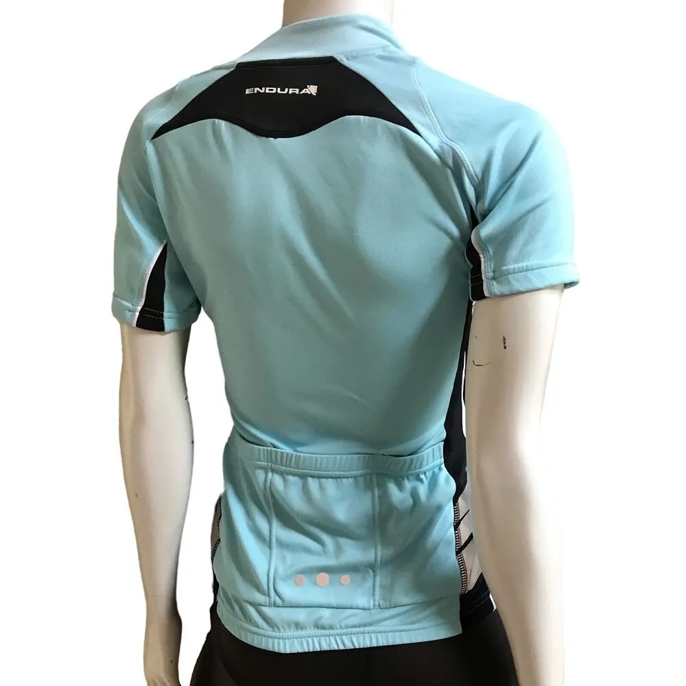 Endura Bike Cycling Short Sleeve Blue 1/4 Zip Shirt with Pockets Women's Size XS - Image 3