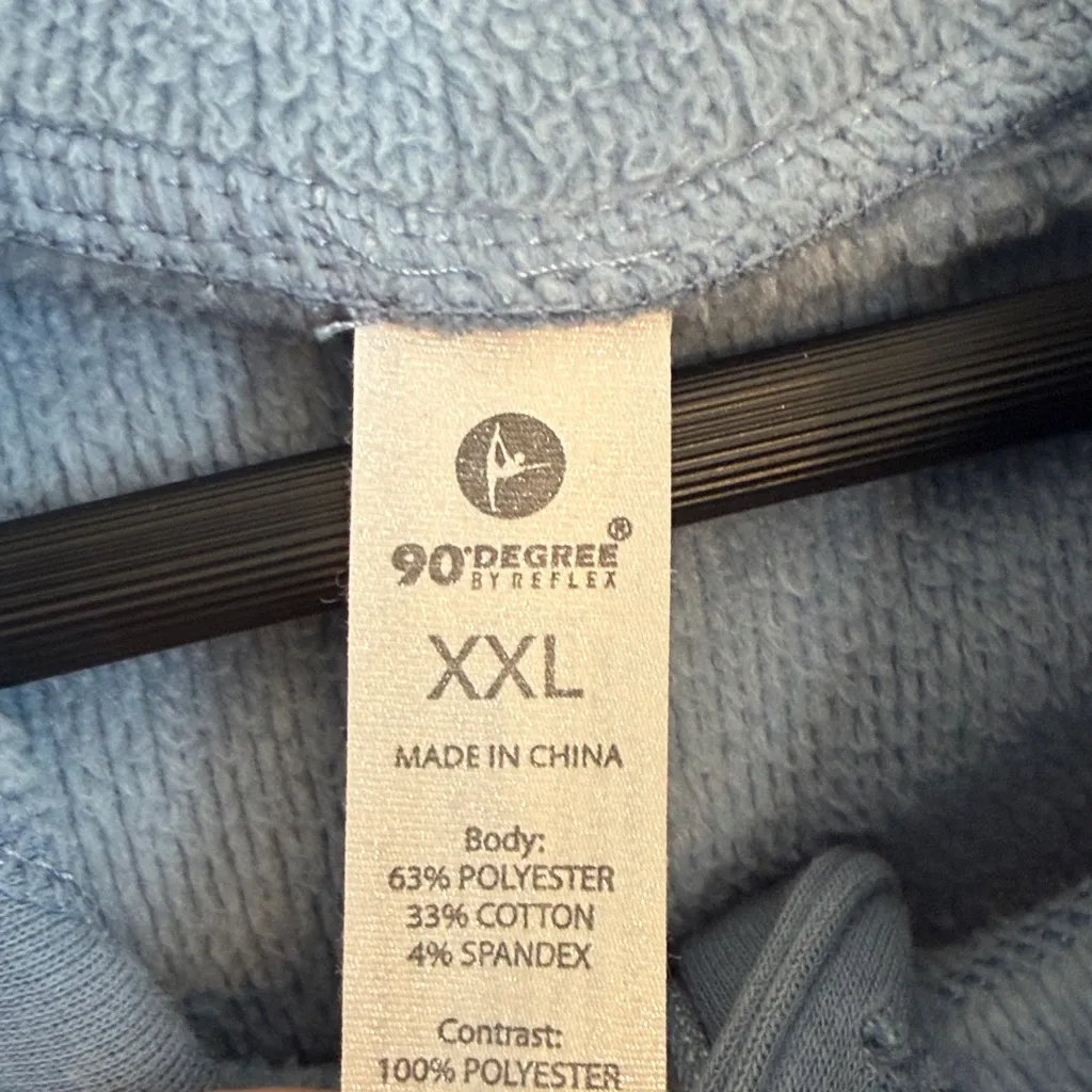 90 Degree by Reflex Size XXL Light Blue Full Zip Hoodie with Thumb Holes - Image 4