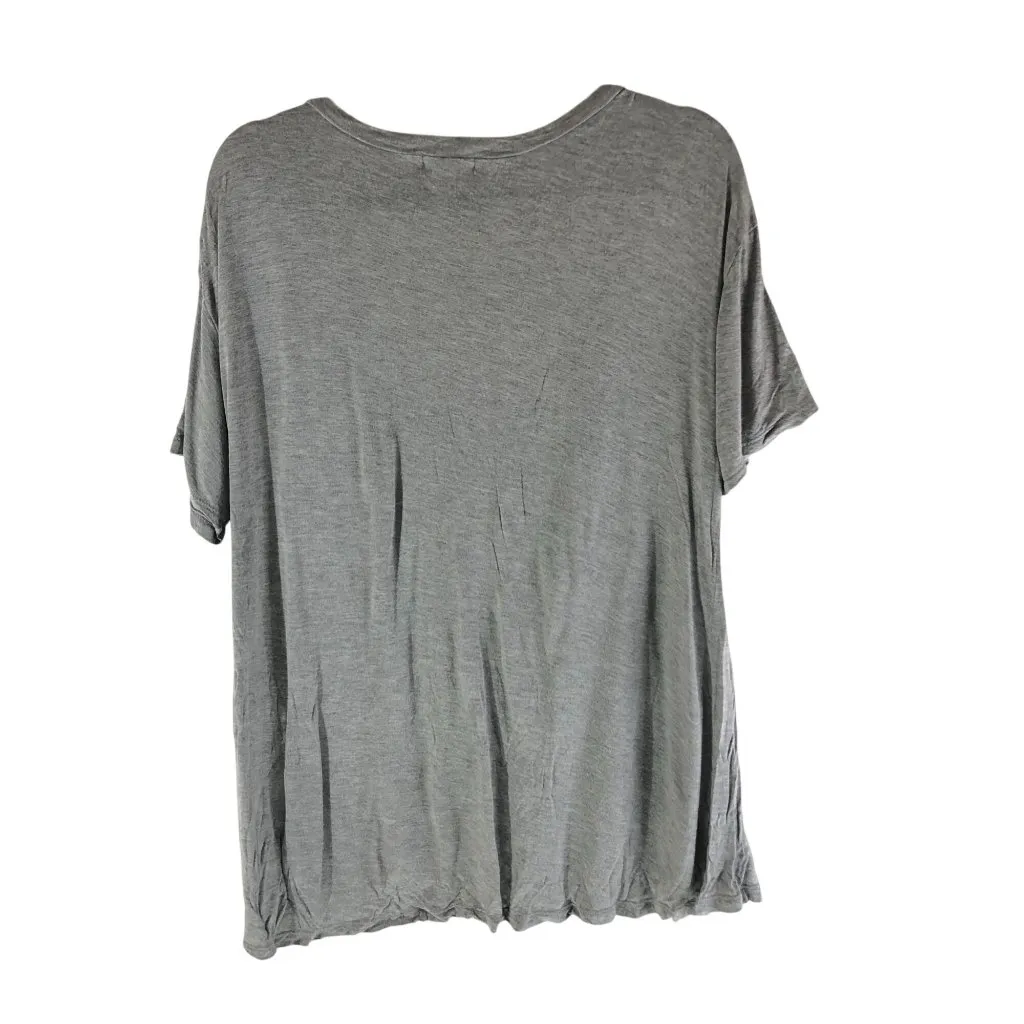 Leith Gray Oversized Scoop Neck Short-Sleeve T-Shirt L Womens Top - Image 2
