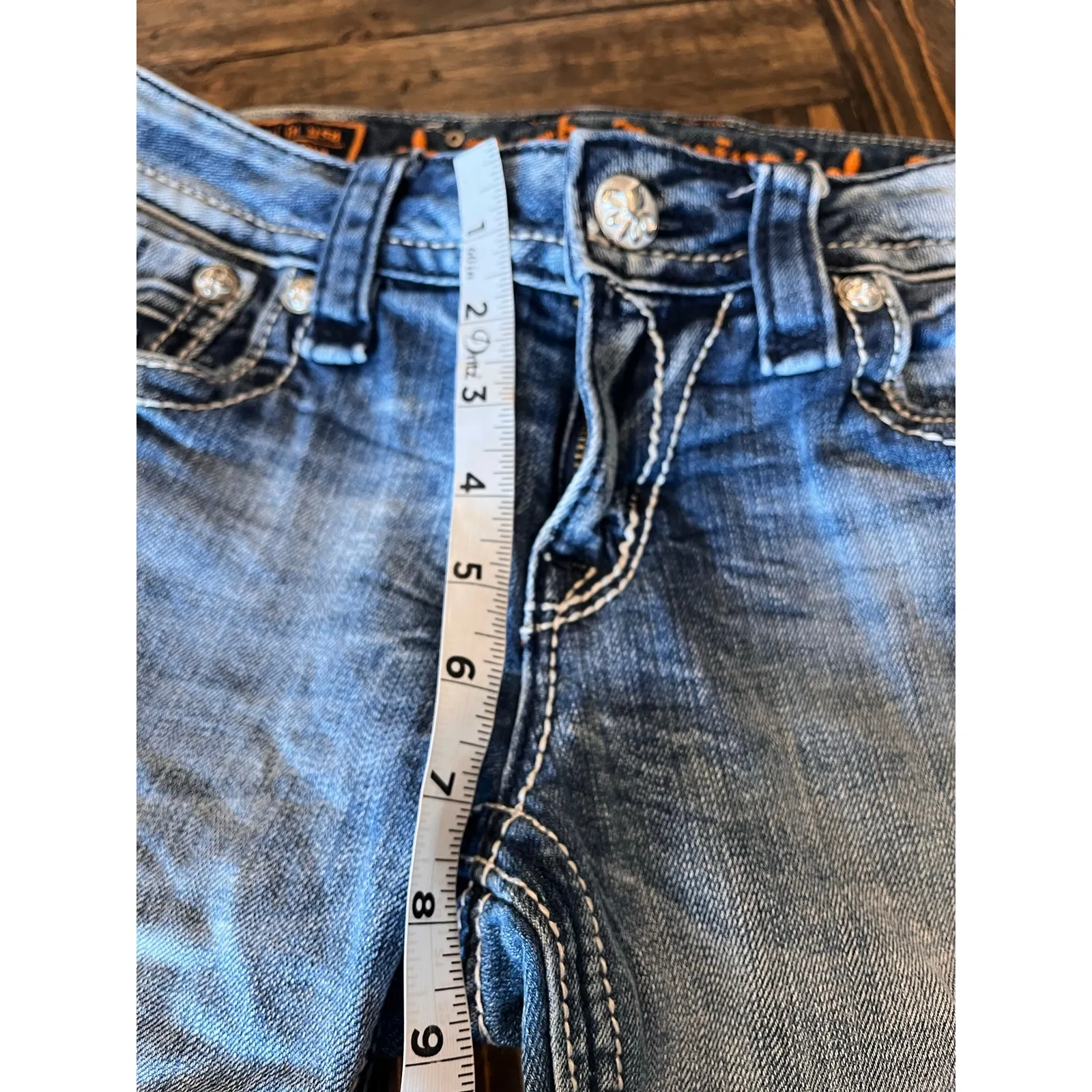 Rock Revival Wendy Capri Jeans Women 28 Embellished Y2K Western Cowgirl Aztec - Image 9