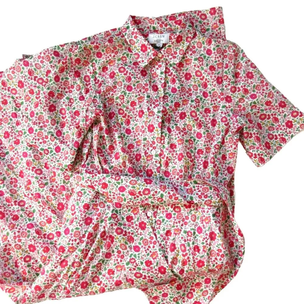 NWT J.Crew Petite Belted Shirtdress in Liberty ® Danjo Floral Button Down 6P - Image 3