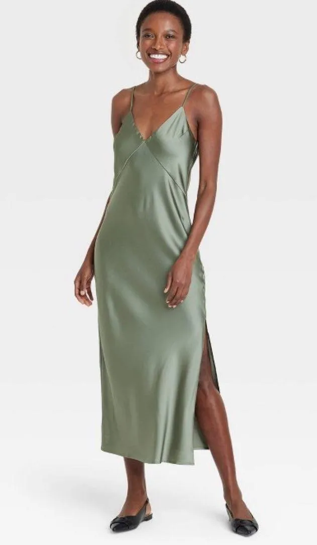 Sage Midi Slip Dress - Image 2