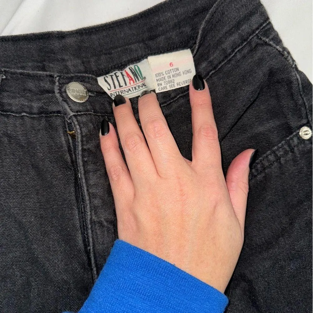 Stefano InternAtional Vintage Jeans Black Size 6 - Image 7