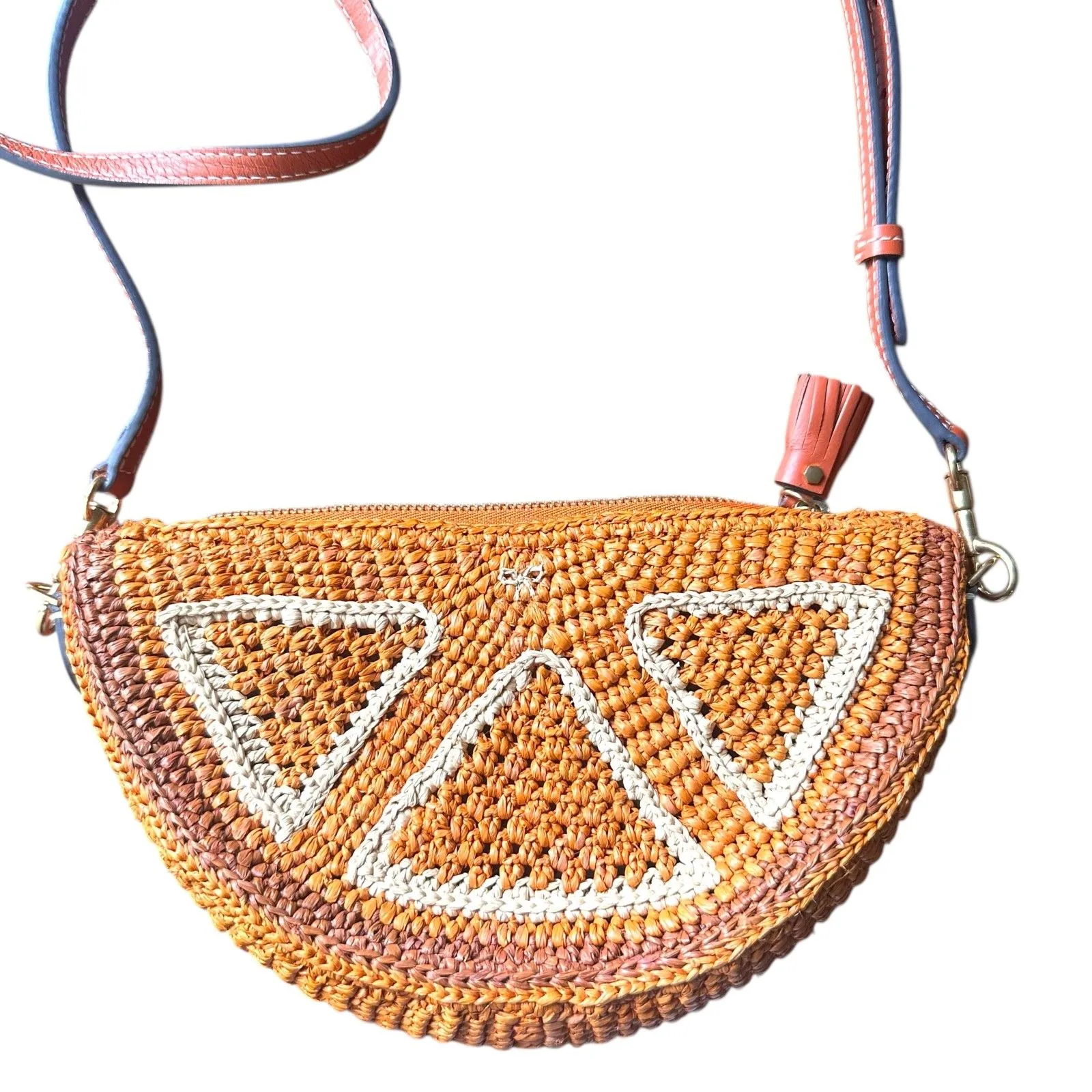 ANYA HINDMARCH Orange Slice Raffia Crossbody - Image 6