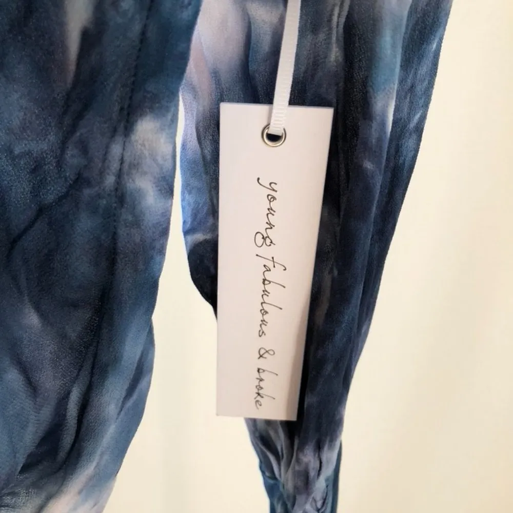 Young Fabulous & Broke Jonnie Crossover Tie Dye Watercolor Print Blouse Sz S - Image 10