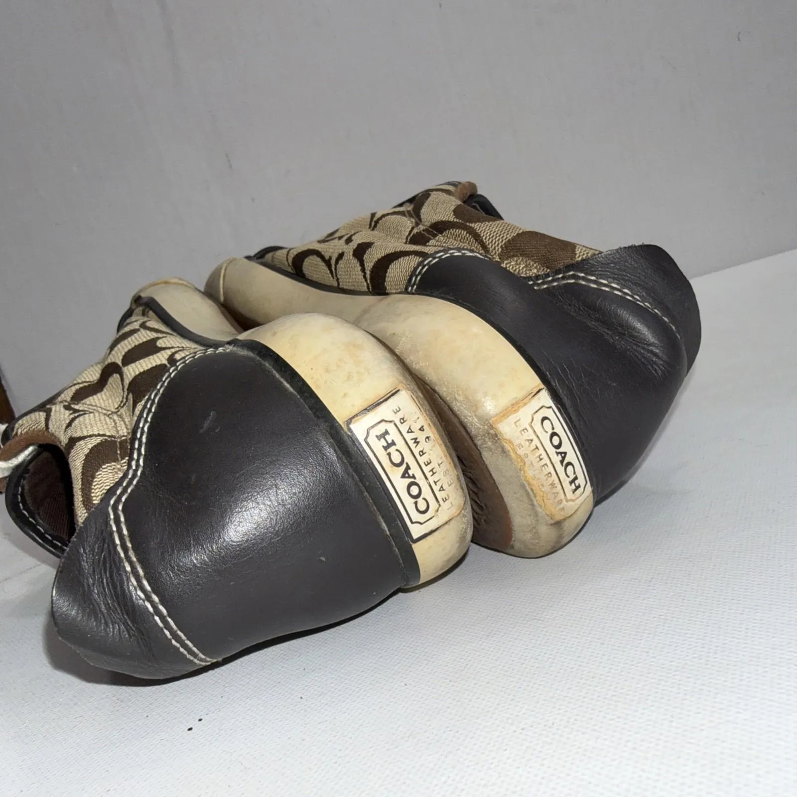 Coach Barrett Brown Vintage Style Monogram Designer Tennis Shoes 7.5B - Image 8