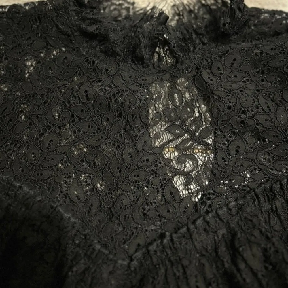 Saylor x Revolve Mariella Lace Ruffle Blouse in Black Goth Witchy - Image 6