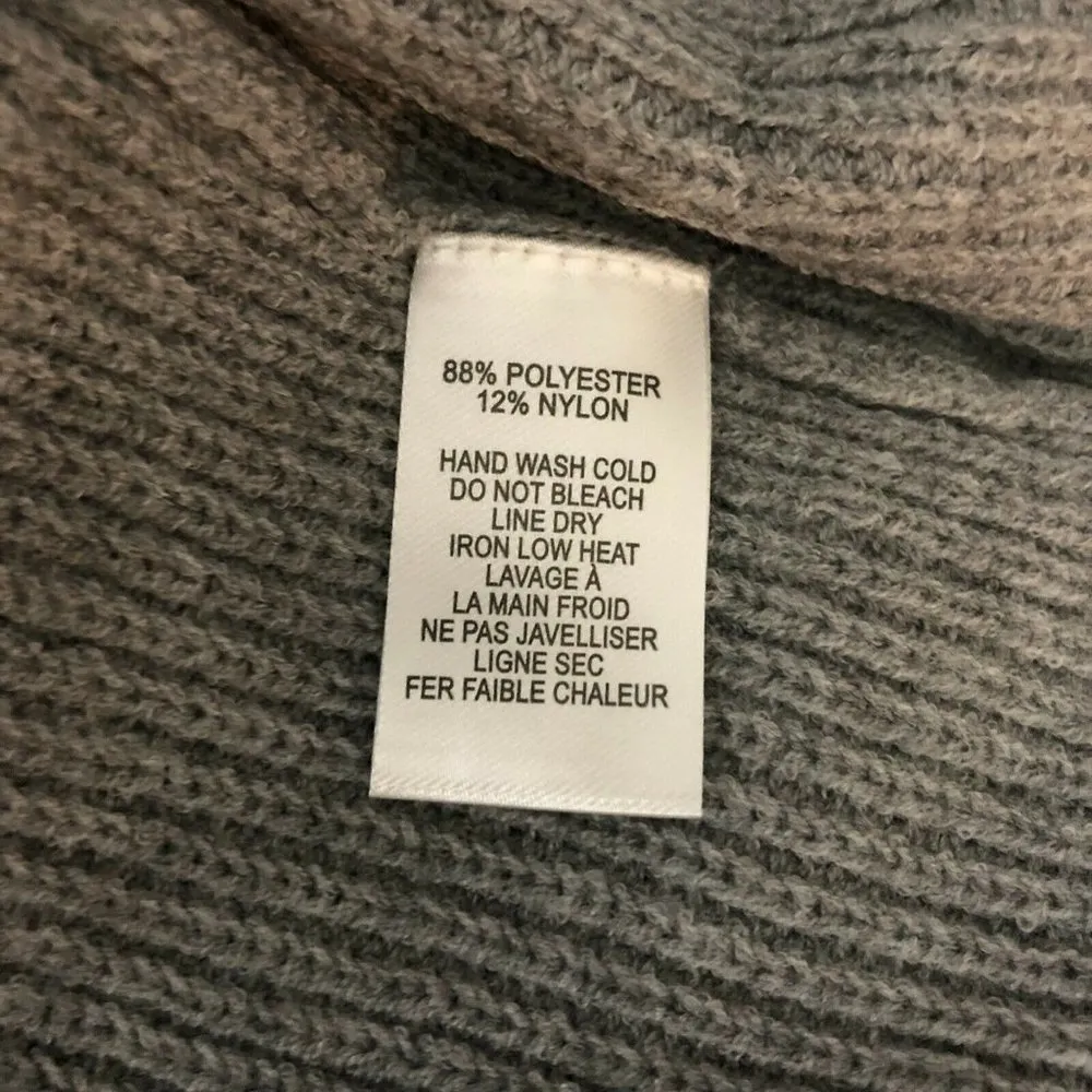 Lulus Sheerah Turtleneck Midi Sweater Dress Knit Long Sleeve Gray Size M - Image 5