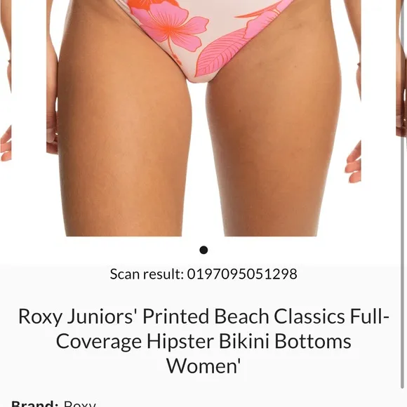 ROXY NWT Solid bikini top + Printed beach‎ classics hipster bikini bottoms S - Image 5
