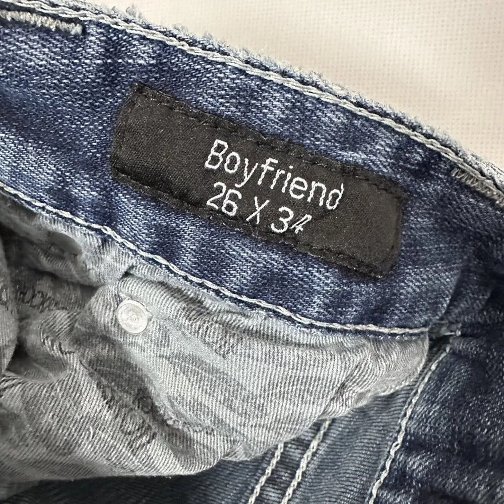 Rock & Roll Cowgirl Boyfriend Jeans Blue Denim Womens Size 28x32.5 - Image 5