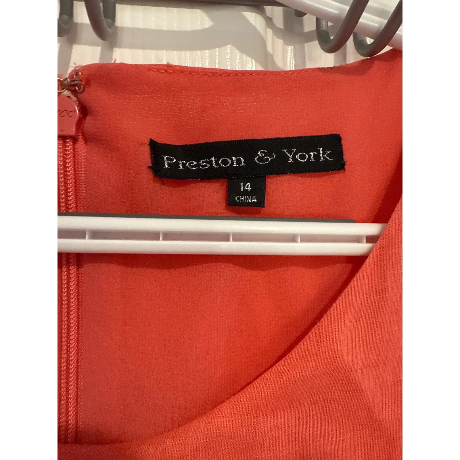 Preston & York‎ Linen Dress Sleeveless Coral Casual Summer Dress Size 14 - Image 3