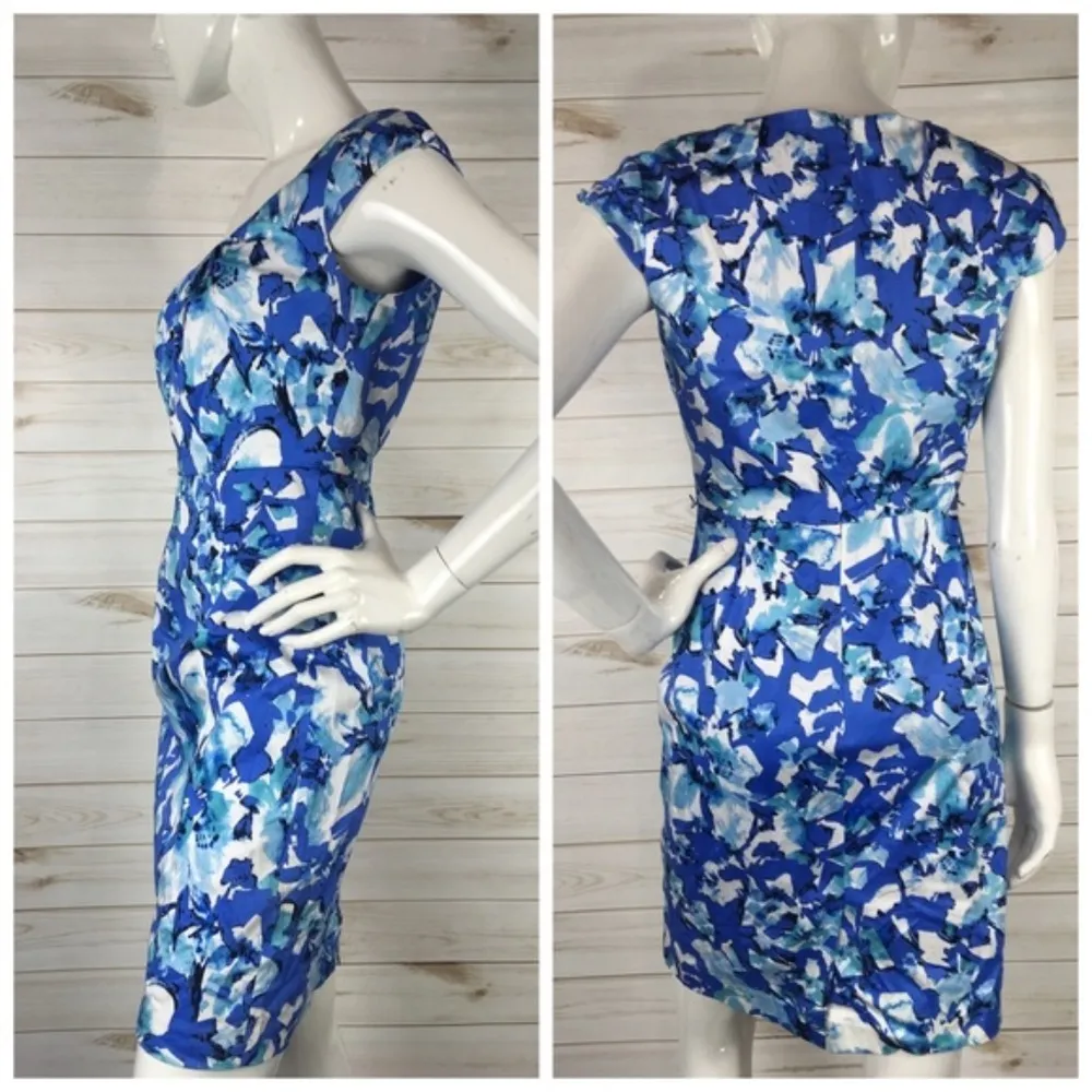 Adrianna Papell Floral Cap Sleeve Sheath Dress - Image 3