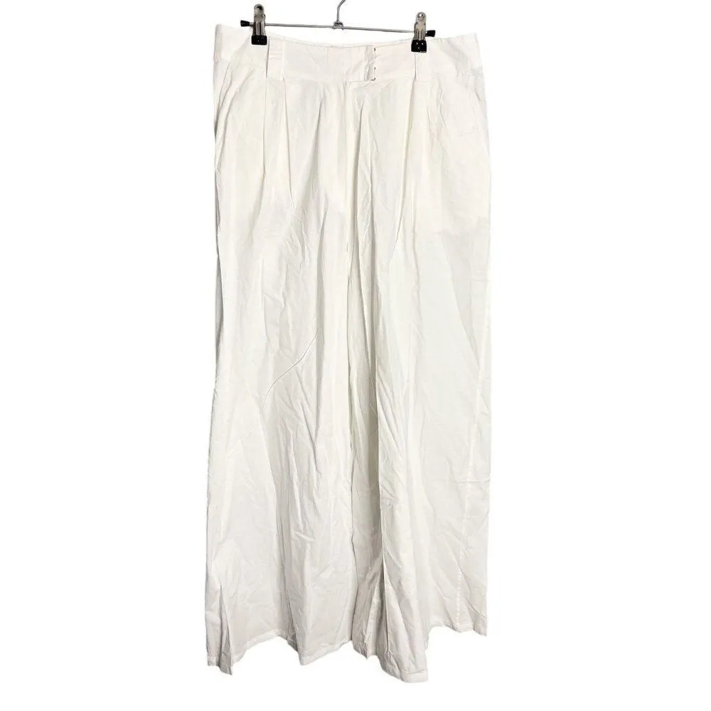 NWT Free People Ellen Set Medium White Cotton 2 Piece Crop Top Wide Leg Pant - Image 7