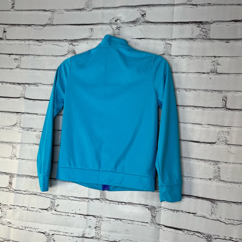 Danskin Vintage Retro Pastel Blue Athletic Sweatshirt Lightweight 1/4 Zip SZ L - Image 9