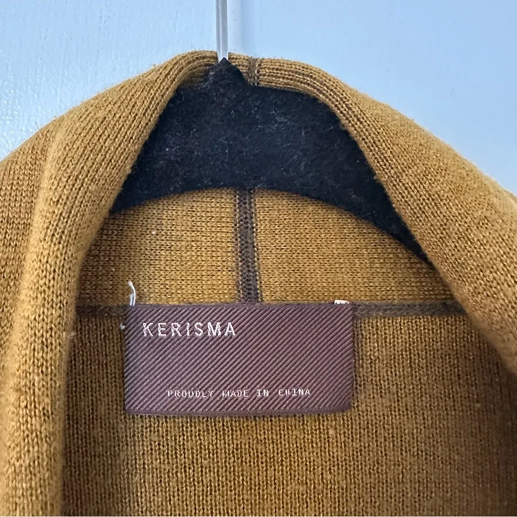 Kerisma Wool Blend Open Front Cardigan Womens Small Medium Brown - Image 4