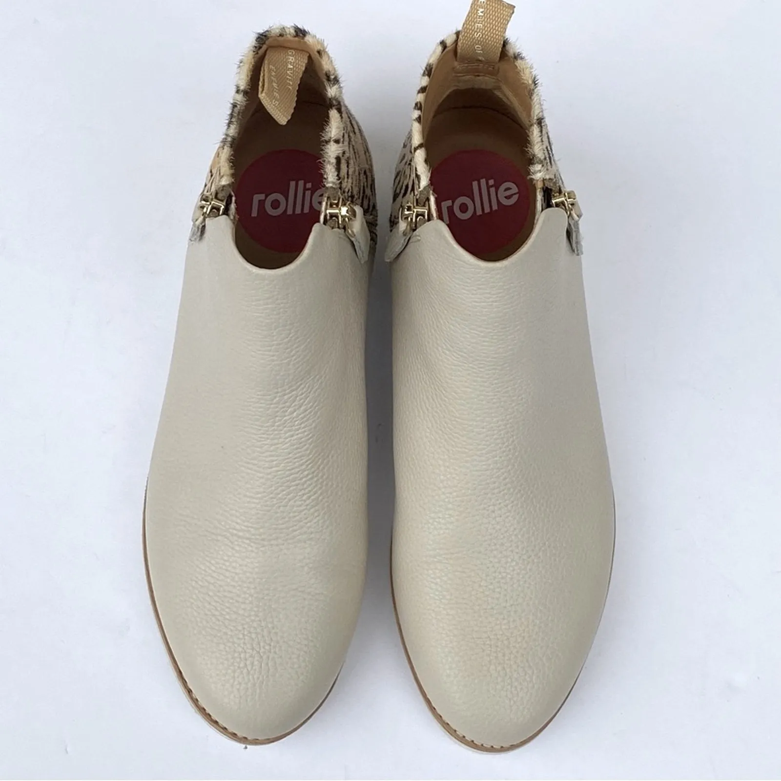 Rollie Booties 7 ankle boots Neutral Comfort Short Low Light Leopard winter Boho Tan - Image 8