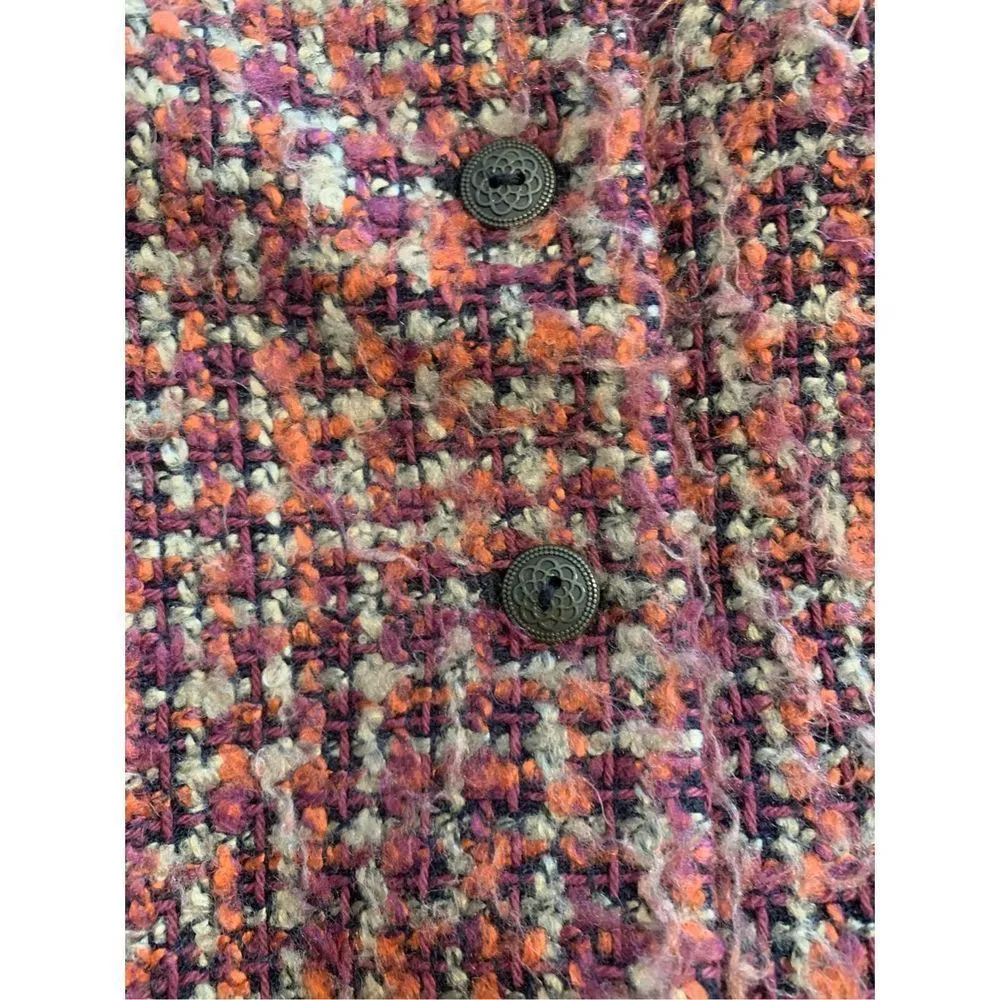 Vintage Alfred Dunner Jacket Blazer Coat Womens 12P Petite Tweed Lined Multicolo - Image 4