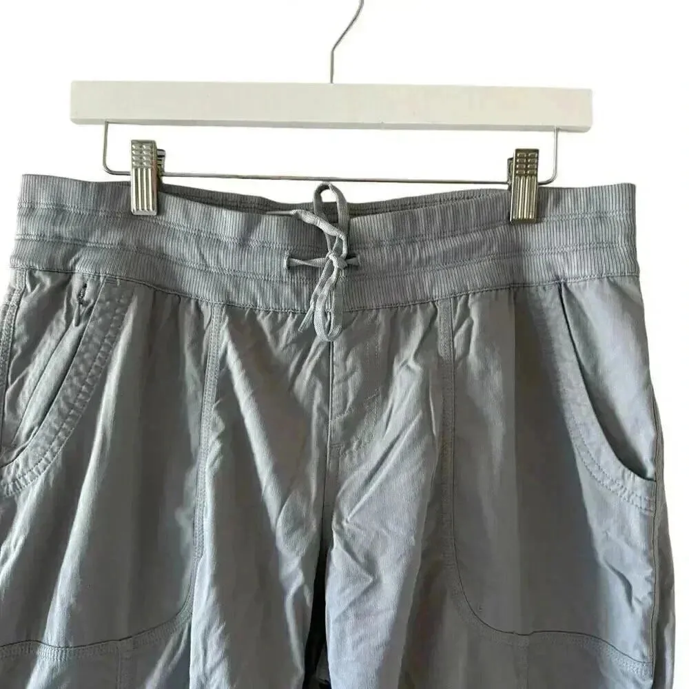 The North Face Women’s Track Joggers Hiking Tie Waist  Lightweight Gray Pants SZ - Image 2