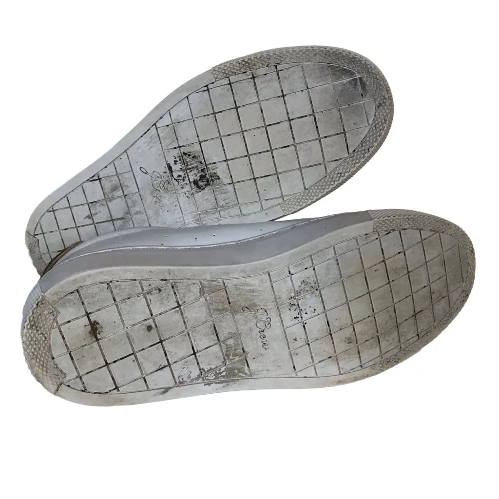 J. CREW "SATURDAY SNEAKERS" WHITE LEATHER & ANIMAL PRINT ACCENT SNEAKERS (6.5) - Image 10