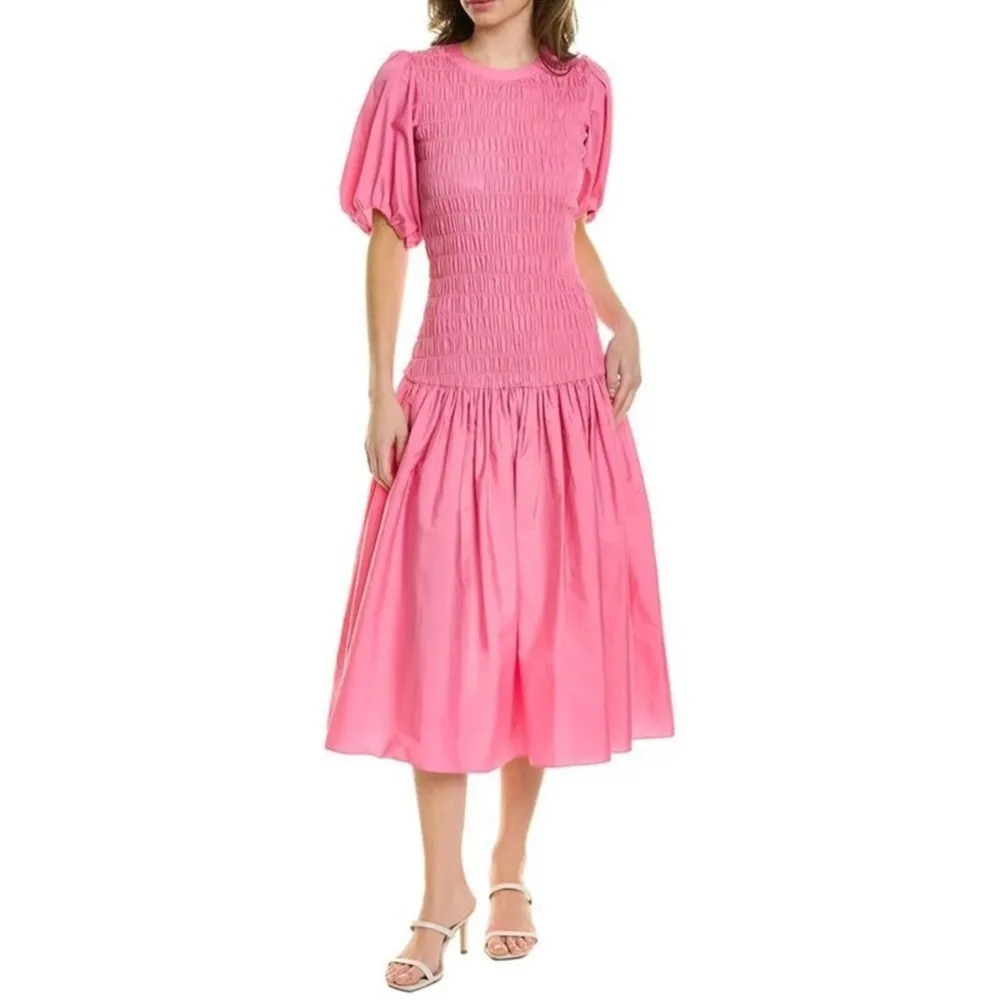 NWOT DEREK LAM 10 CROSBY Amaya Smocked Dress Size 8 - Image 2