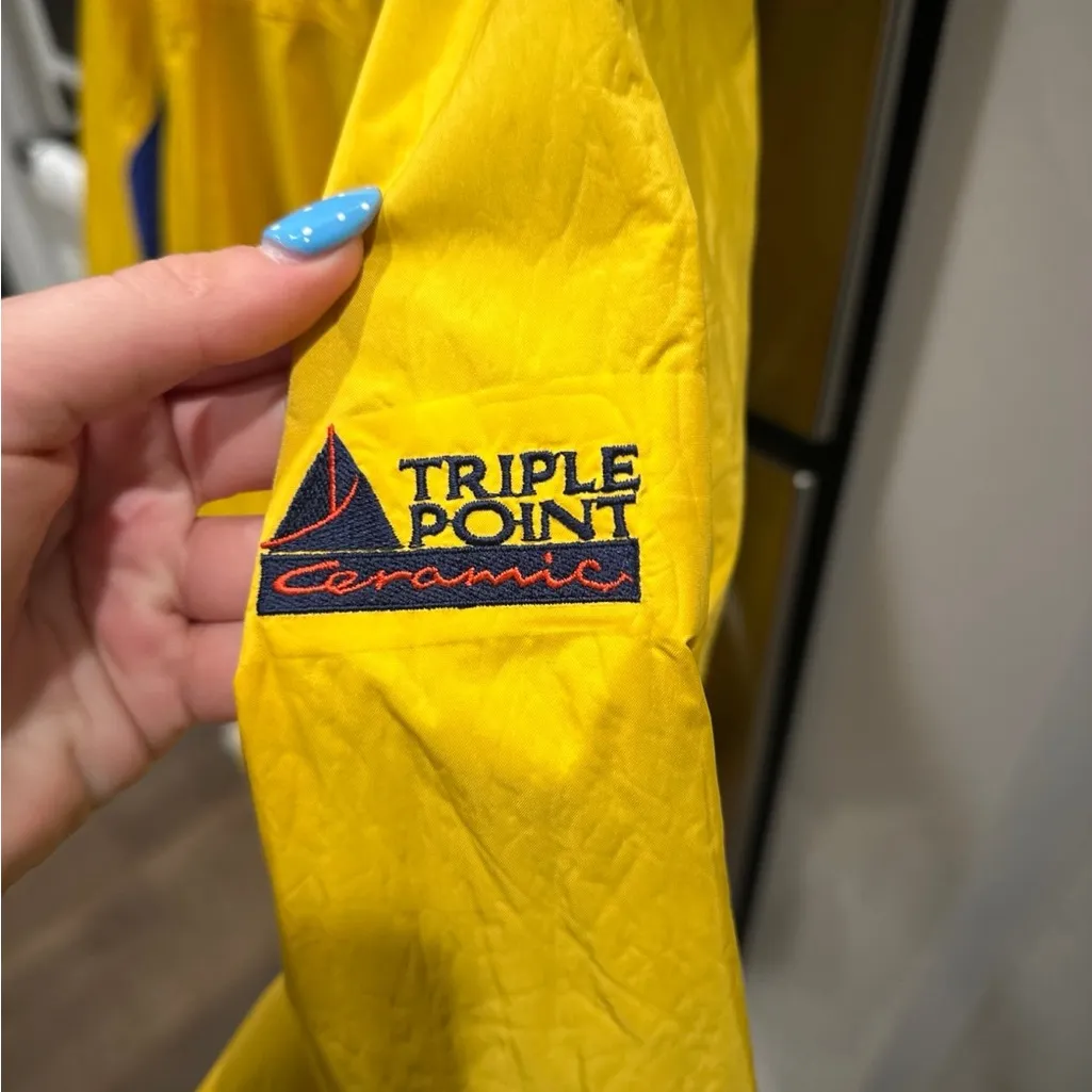 Bright Yellow and Blue Windbreaker Size L - Image 3