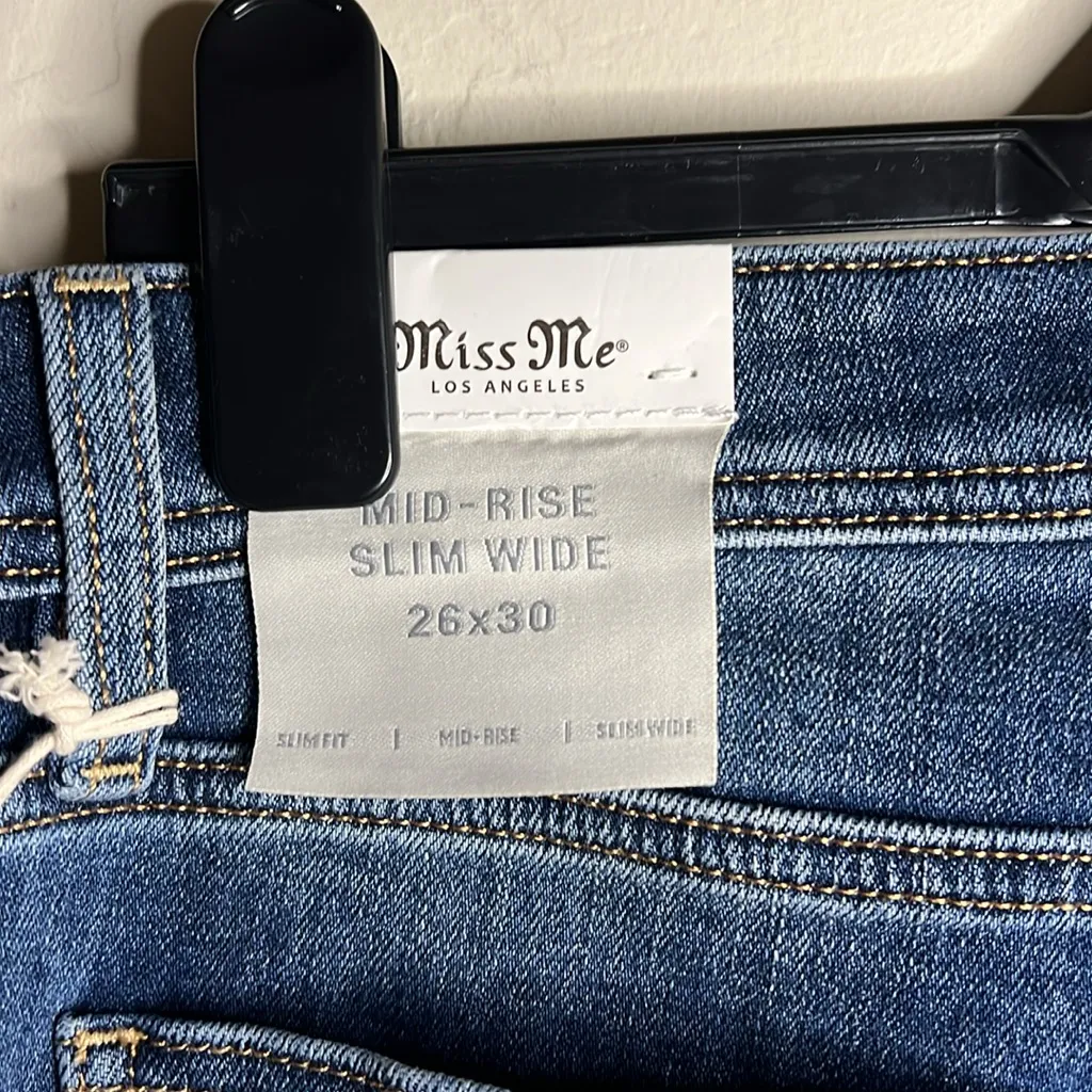 NWT MISS ME Double Fleur Wide Jeans SIZE 26 - Image 6