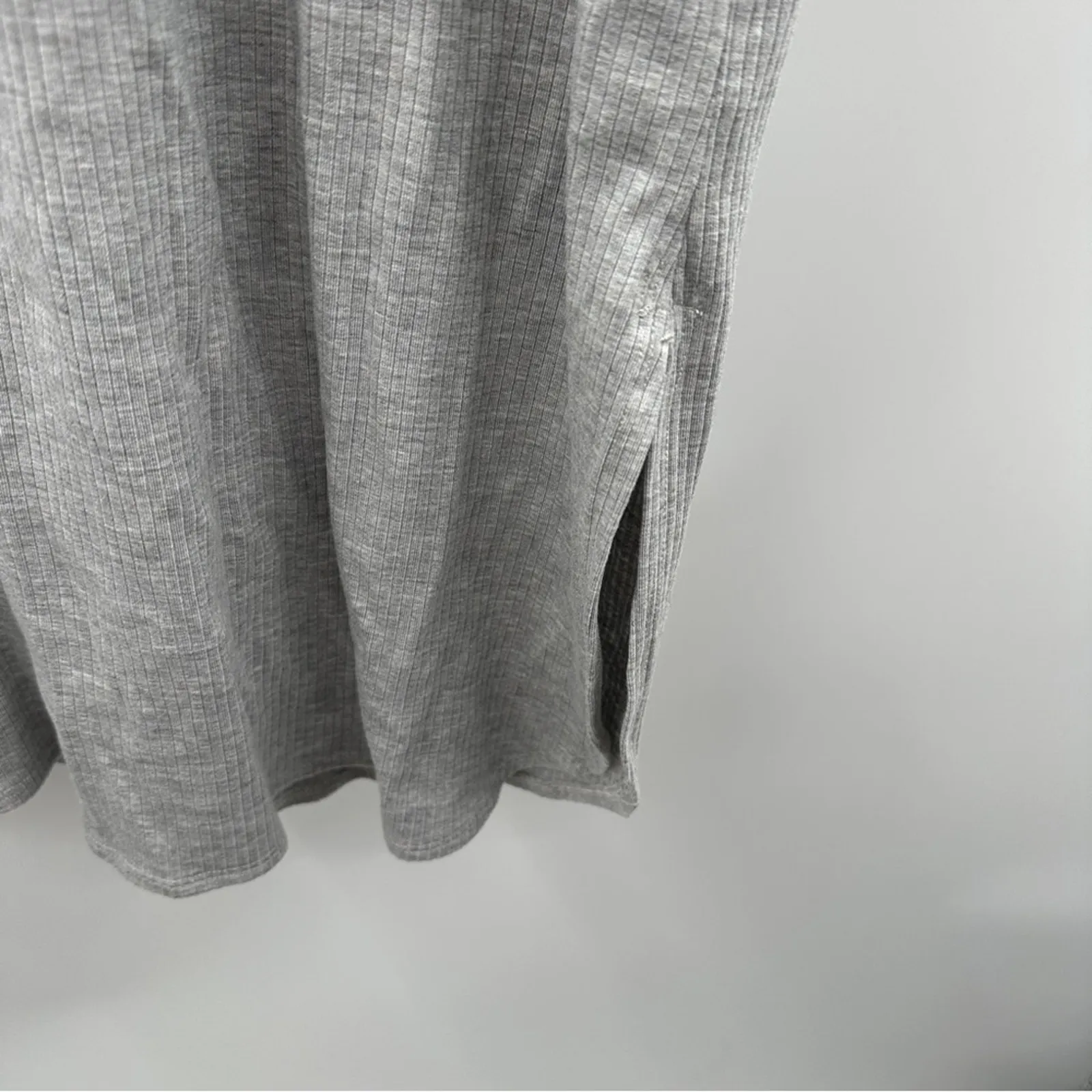 Eileen Fisher Dark Pearl Tencel Rib Crewneck Elbow Sleeve Midi Dress Size XS‎ - Image 5