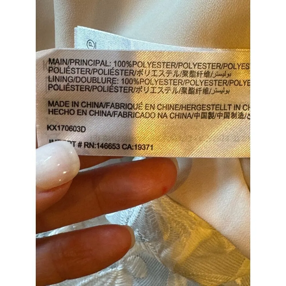 Keepsake Dress Women XS Ivory White Floral Lace Halter Neck Asymmetric Hem‎ Mini - Image 15